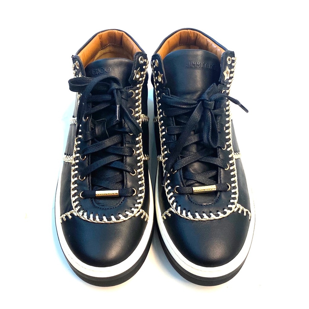 Jimmy Choo black and gold fashion sneakers